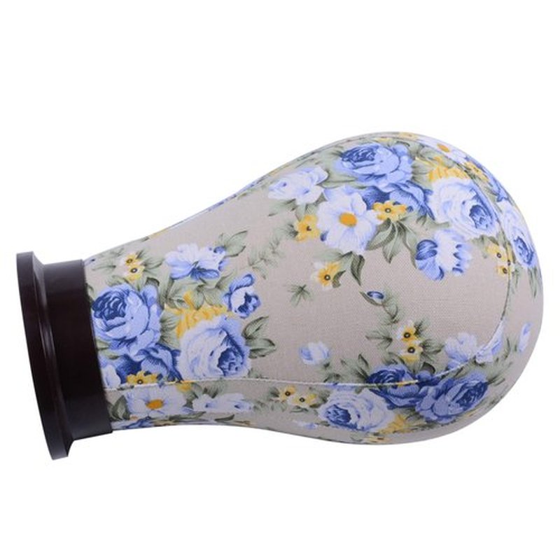 YANTAISIYU 1 Piece Canvas Block Head Mannequin Head for Hair Extension Lace Wigs Making and Display Styling (Blue 21")