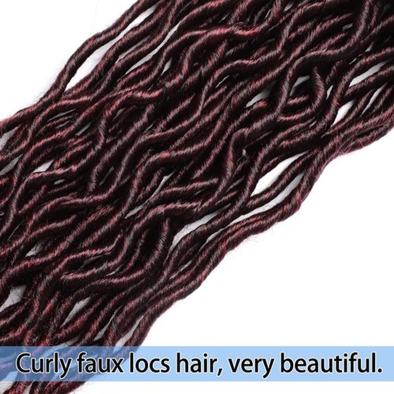 Goddess Locs Crochet Hair 6 Packs 14 Inch Wavy Curly Faux Locs Crochet Hair Pre Looped Crochet Synthetic Braids Hair With Curly Ends Crochet Faux Locs Hair for Black Women Extensions