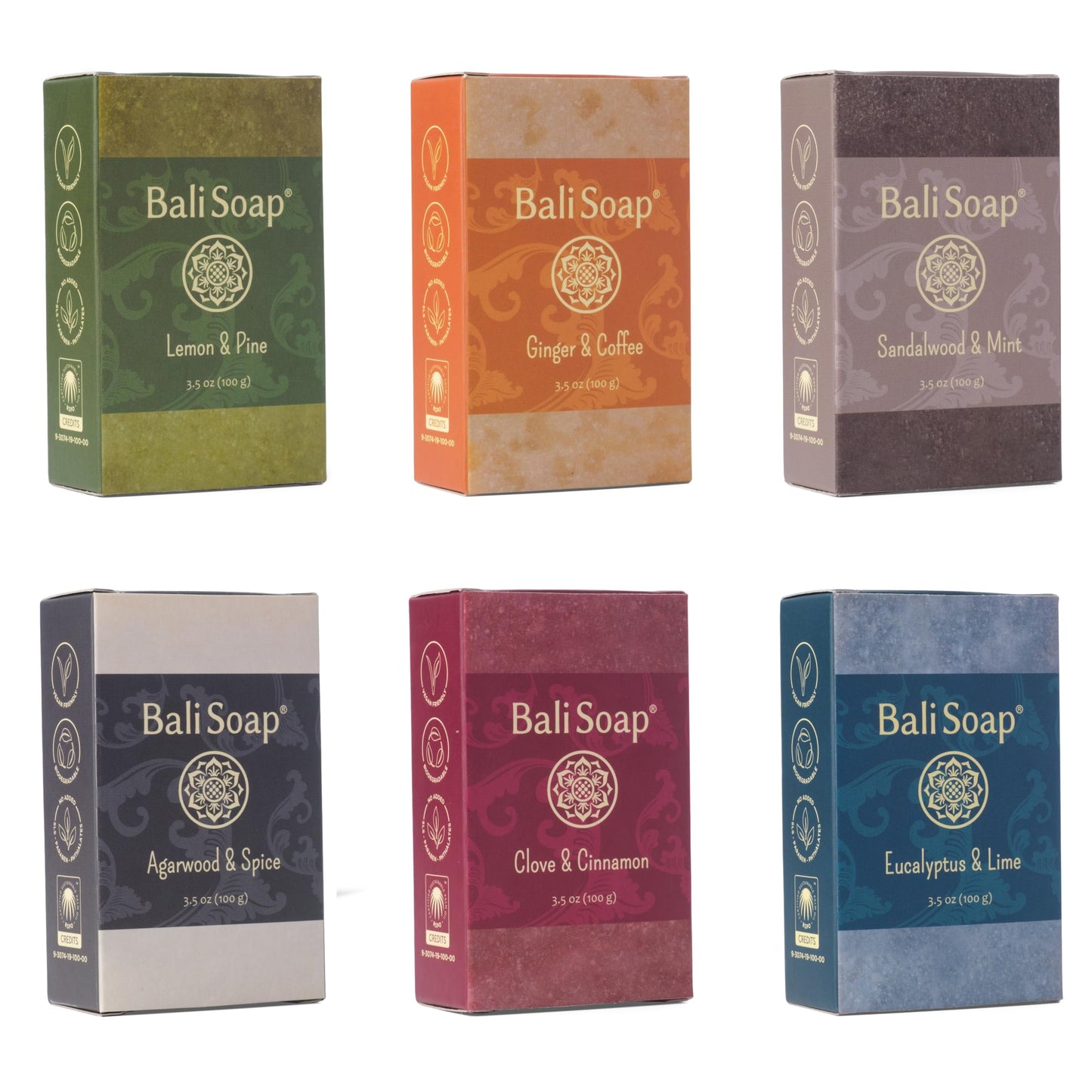 Bali Soap Natural Men’s Soap Gift Set - 6 Pack Handmade Cold Process Bar Soap for Men, Masculine Wood & Spice Scents - for Father’s Day, Birthday, Holiday
