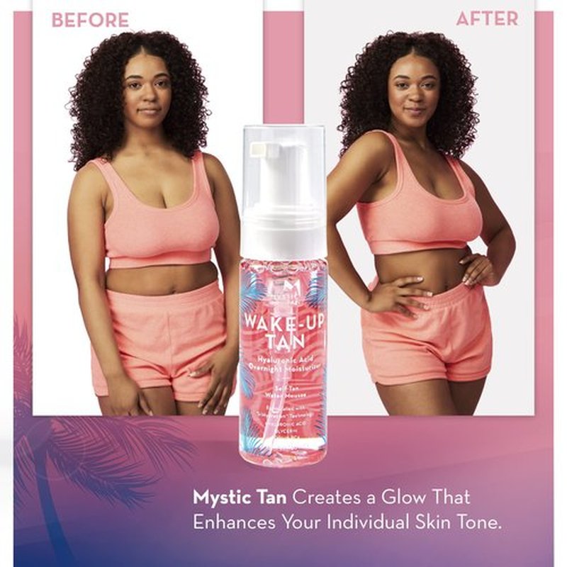 Mystic Tan Wake-Up Tan Hyaluronic Acid Overnight Moisturizer – Self-Tan Water Mousse, Travel Size, 1.7 fl. oz.