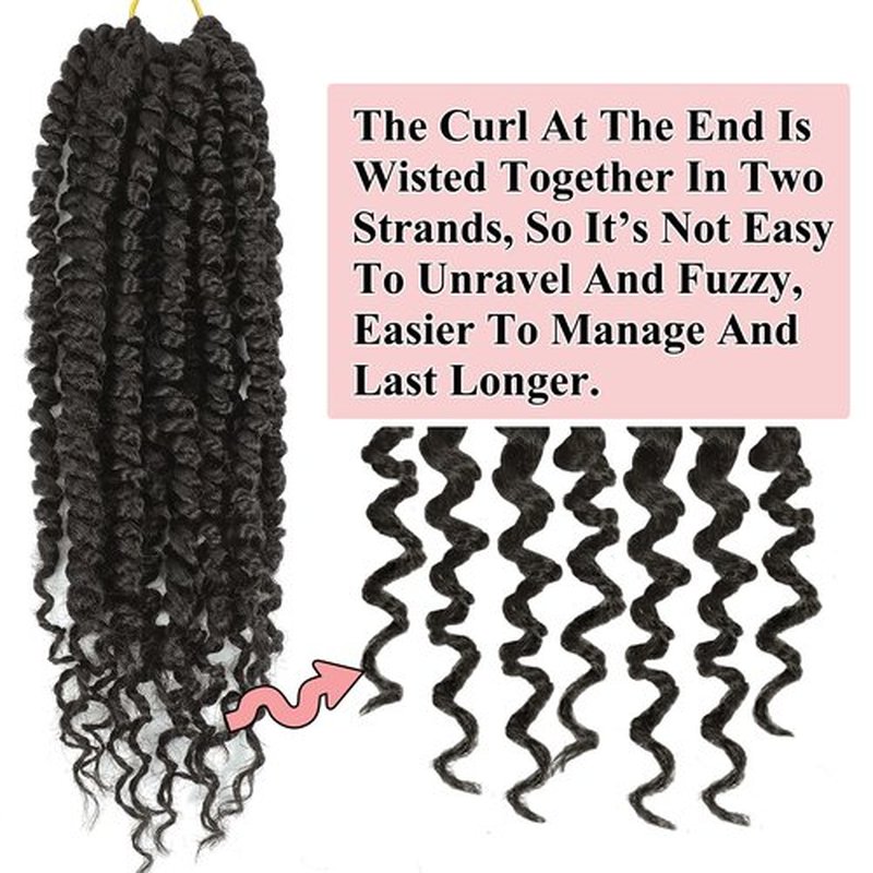 Alrence Passion Twist Crochet Hair 8 Packs Pre twisted Passion Twist Hair For Women Soft Bohe Pre-looped Crochet Braids (14 Inch (Pack of 8), 4#)