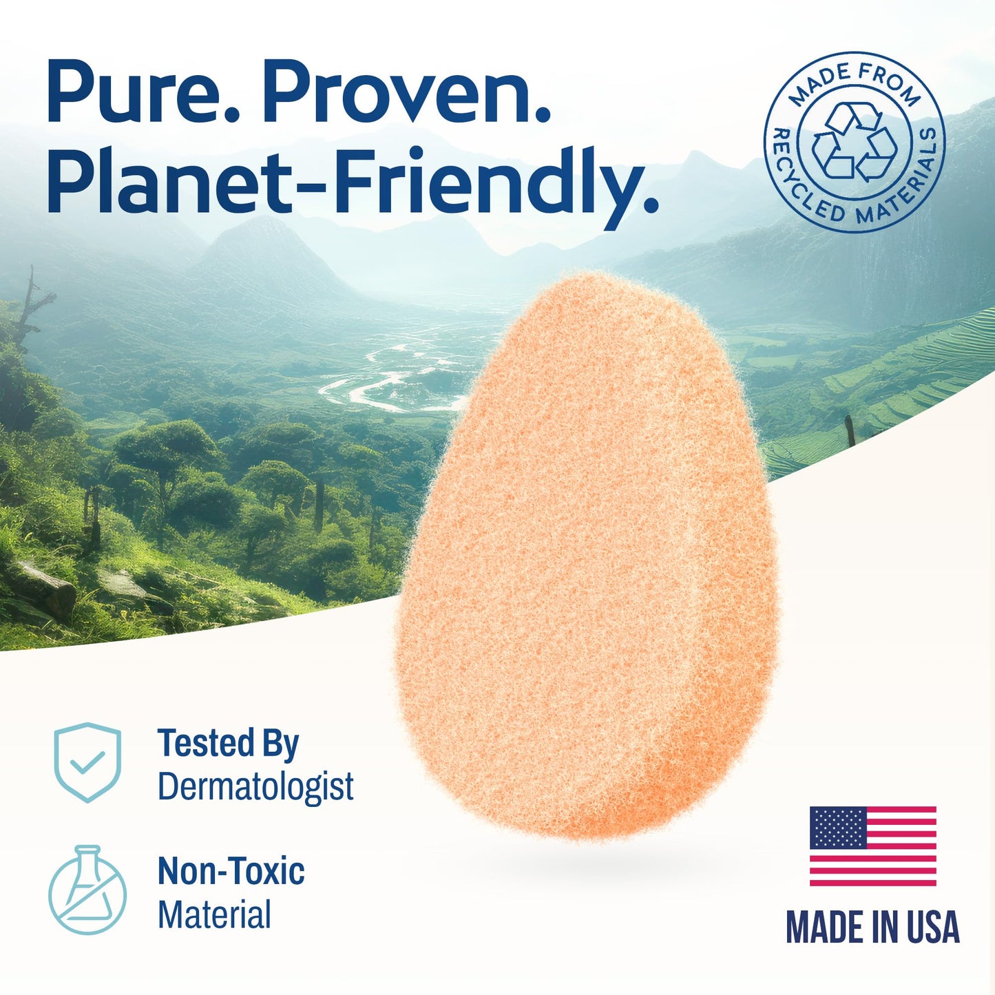 HartFelt [10 Pack] Gentle Exfoliating Facial Sponge for Face - Daily Cleansing Scrubber - Buf Dirt Away with Puf styled Reusable Face Pads for Removing Makeup, Dirt, and Dead Skin