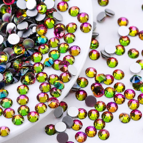 Novani Rhinestones 1440pcs SS20 Glass Rhinestones Crystal Flatback Gemstones for Crafts Nails Makeup Bags and Shoes Decoration（SS20, Rainbow）