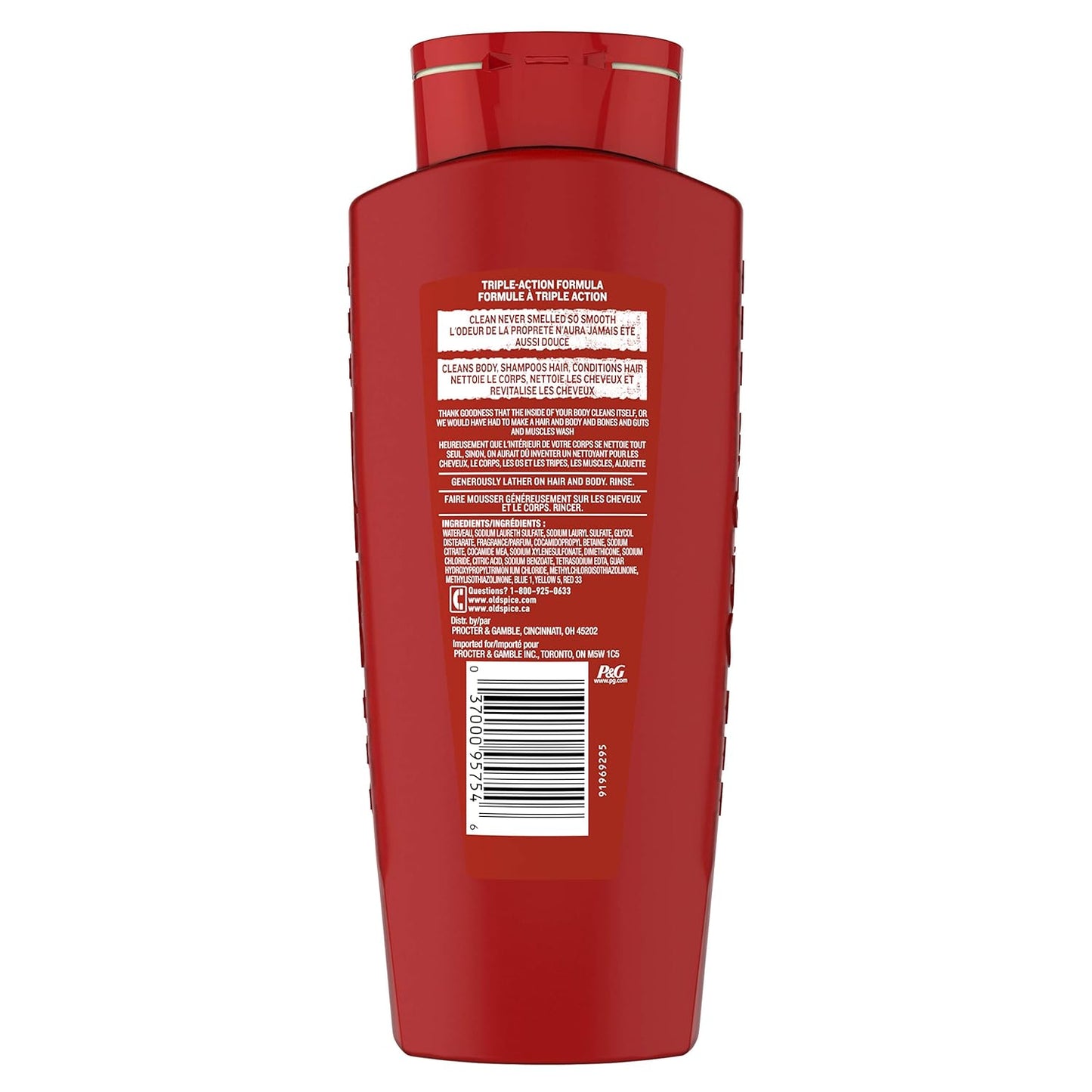 Old Spice High Endurance Hair & Body Wash for Men, Conditioning Cleanser, 24 Fl Oz (Pack of 4)