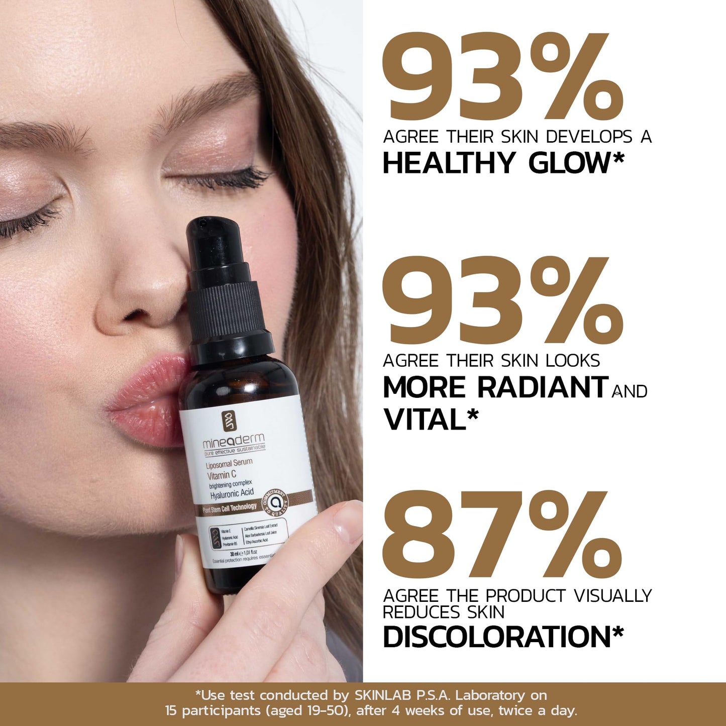 Mineaderm Liposomal Vitamin C Serum with Hyaluronic Acid, Green Tea, Aloe Vera & Vitamin E, Hydrating Facial Serum for Even-Looking Skin, 1 fl oz
