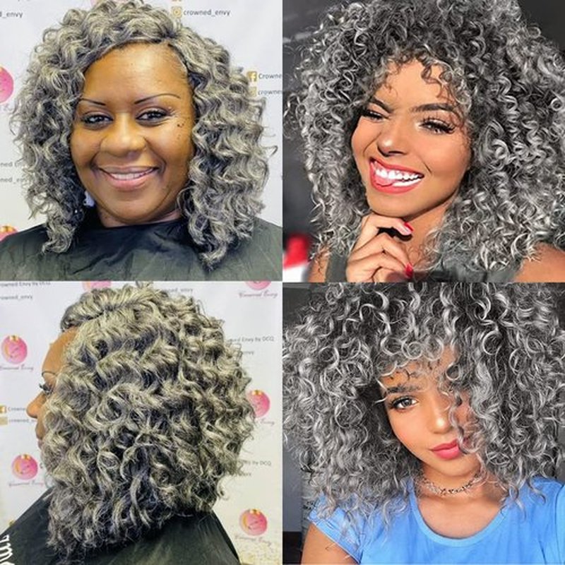 GoGo Curl Crochet hair Water Wave Crochet hair Grey Synthetic Bohemian Crochet Braid Deep Wave Braiding hair Extensions (10inch,5Packs,#51)