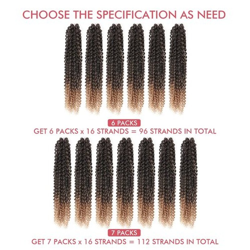 Pelokaa Passion Twist Hair - 16 Inch 6packs Ombre Blonde Water Wave Crochet Braids Synthetic Braiding Hair Extensions (16 Inch, T1B/27-6P)