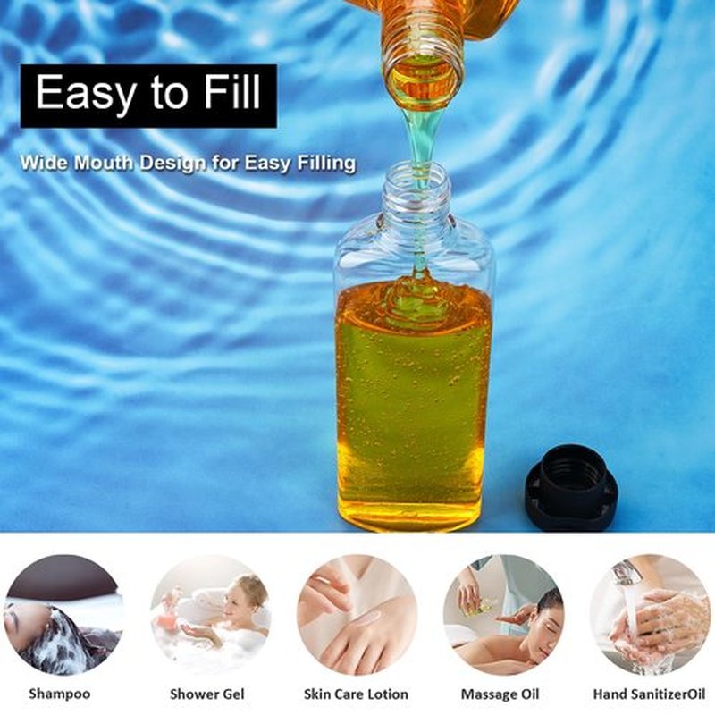 Wowang Travel Shampoo and Conditioner Bottles 7.7oz 3 Pack Leak Proof Squeeze Bottles with Flip Cap Refillable Containers Plastic Travel Toiletry Bottles for Lotion Shampoo Conditioner