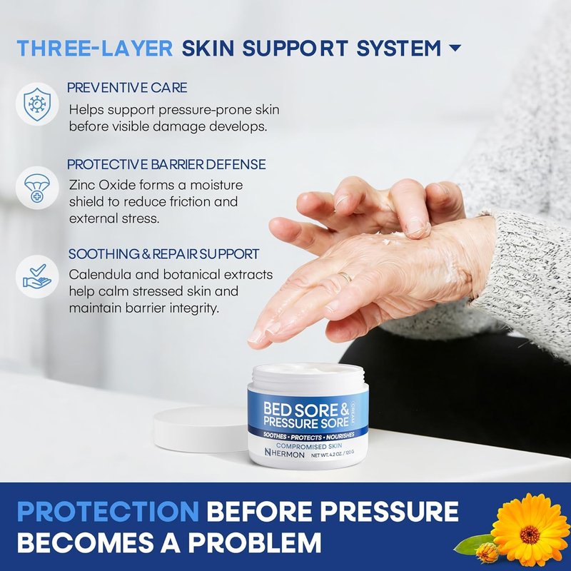 Hermon Bed Sore Healing Cream - Fast Relief for Pressure Sores, Chafing & Minor Burns | Skin Care for Compromised Skin