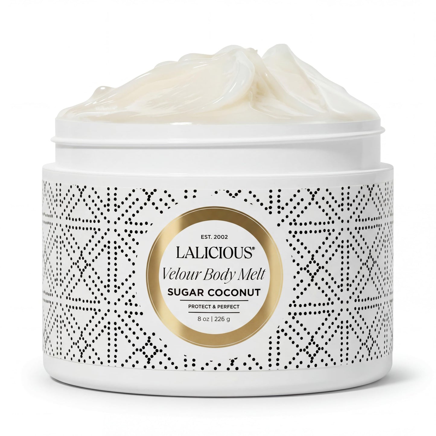 LALICIOUS Sugar Coconut Velour Body Melt | Multitasking Balm-to-Oil Skin Moisturizer with Macadamia Oil & Coconut Oil | Shave Gel, Hair/Scalp/Hand/Foot Mask | Help Prevent Stretch Marks 8oz