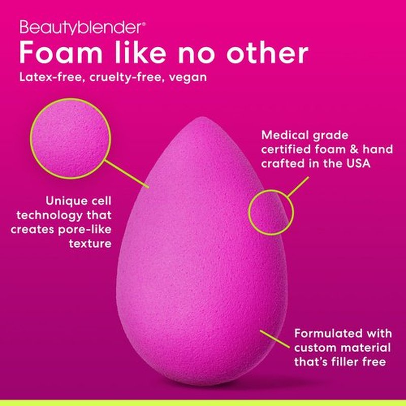 Beautyblender® | Nova Beauty Blender Makeup Sponge, Super-Soft Foam Easily Blends Foundations, Powders & Creams, Made in USA, Reusable, Washable, Streak Free Application, Vegan, Cruelty Free