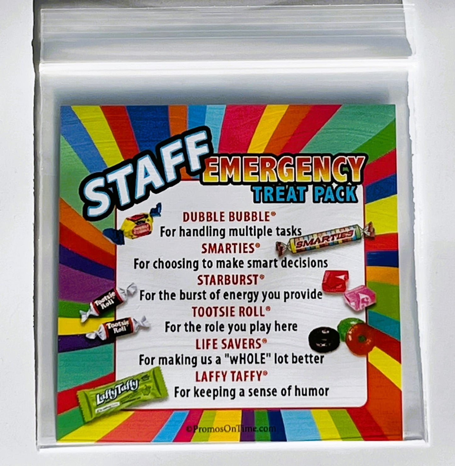 Staff Emergency Treat Pack (Set of 6) Employee Appreciation Goody Bags Gifts