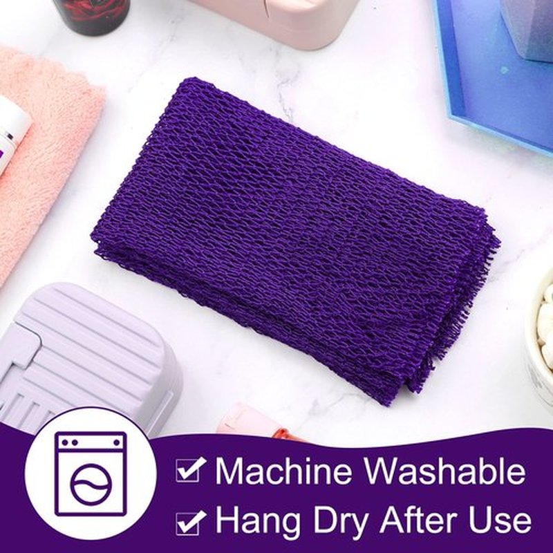 Geiserailie African Long Bathing Net Sponge Long Net Shower Body Scrubber Back Scrubber Skin Smoother Net Bathing Sponge for Daily Use or Stocking Stuffer (Purple)