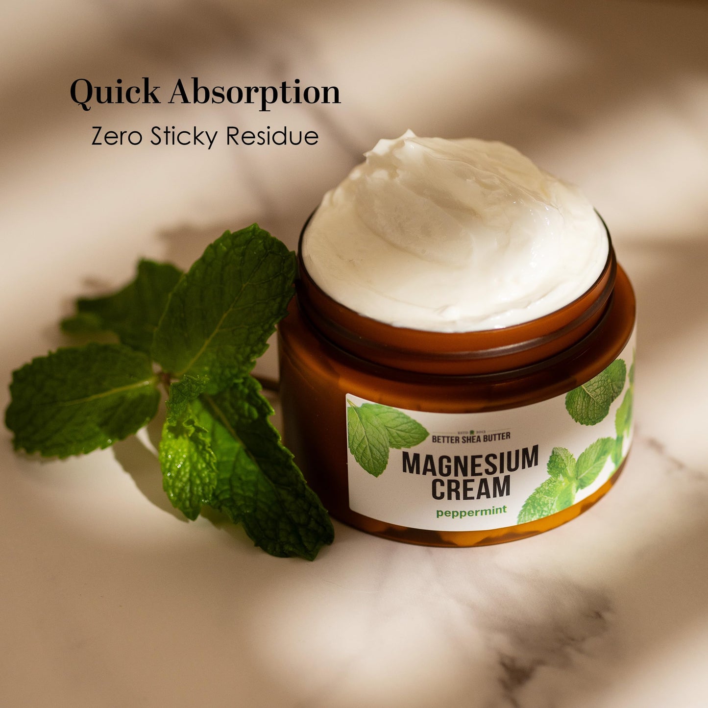 Better Shea Butter Magnesium Cream for Feet | Peppermint | Relieves Muscle Tension and Cramps | Night Lotion for Pregnancy, Kids and Babies | Organic and Natural Ingredients