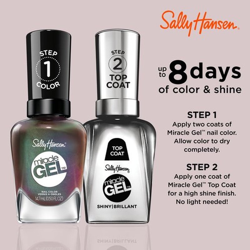 Sally Hansen Miracle Gel™, Holllaa-Gram, Long Lasting, Gel-Like Formula, No UV Lamp Needed, Brown Metallic Nail Polish (Pack of 3)