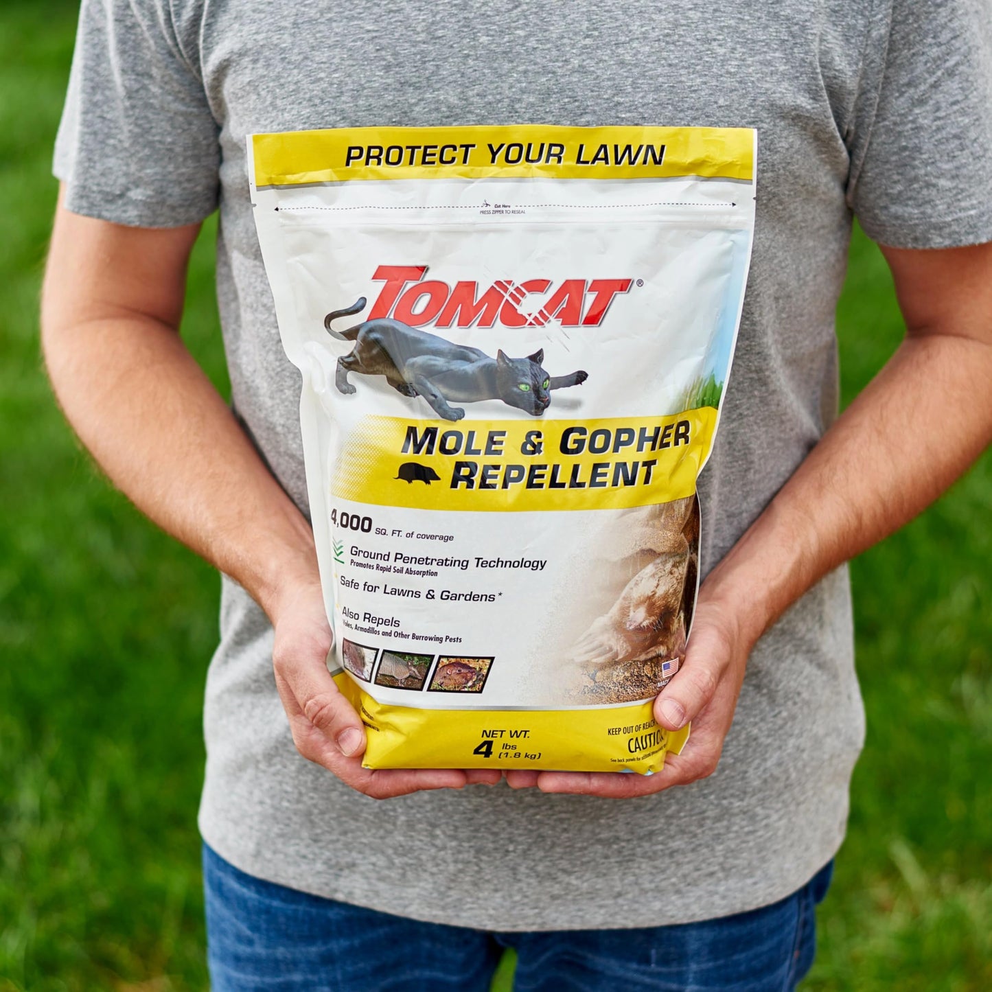Tomcat Mole & Gopher Repellent Granules - Mole Repellent Granules Formulated with Castor Oil, For Lawns, 4 lbs.