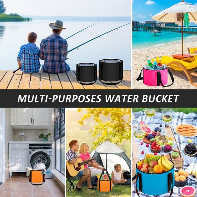 JSVSLTD Foot Bath Basin 20L Collapsible Bucket, Portable Foot Soak Tub Feet Soaking Bucket for Outdoor Travel, Camping, Fishing(Orange)