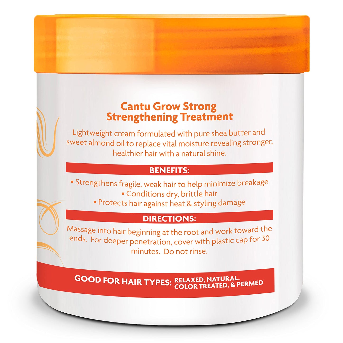 Cantu Grow Strong Strengthening Treatment with Shea Butter, 6 oz (Packaging May Vary) (Pack of 2)