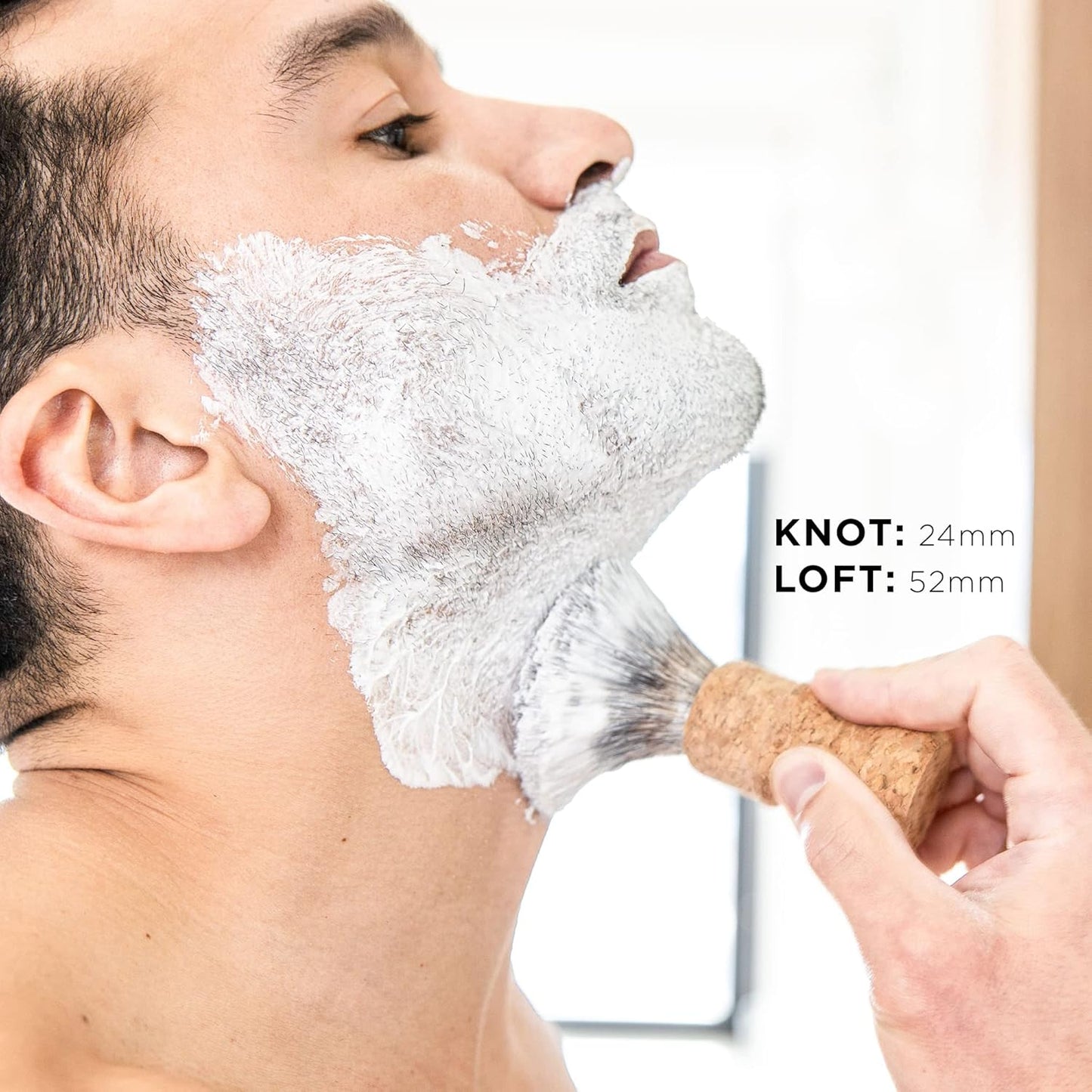 Sustainable Cork Handle Shave Brush - Premium Synthetic Hair | Eco-Friendly Design