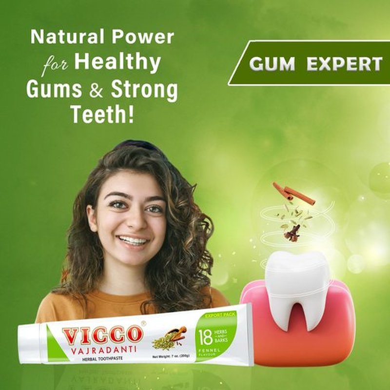 Vicco Vajradanti Herbal Toothpaste with Fennel Flavour - Contains 20 Ayurvedic Herbs and Barks, 100% Natural, Vegan & Cruelty-Free - 7 oz (Pack of 3)