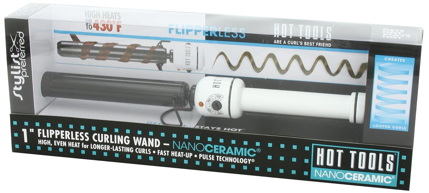 Pro Artist Nano Ceramic Curling Wand - 1 Inch for Smooth, Shiny Hair