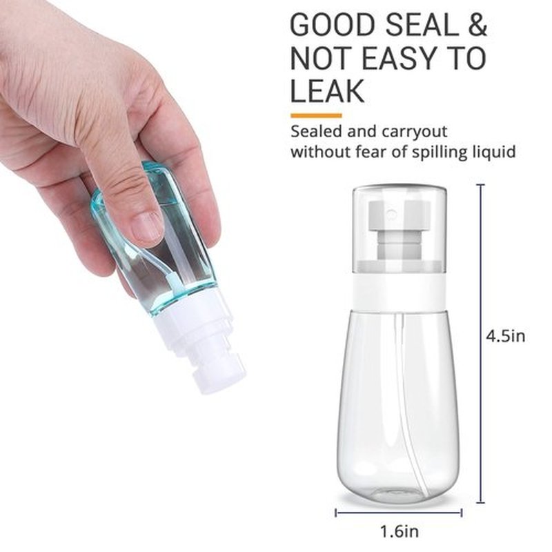 RELANOR Pack 4 Small Spray Bottle Travel Size 2oz/60ml - PETG Mist Spray Bottle Travel - Travel Spray Bottle Leak Proof - Mini Travel Sized Spray Bottles for Toners, Face & Hair Mist
