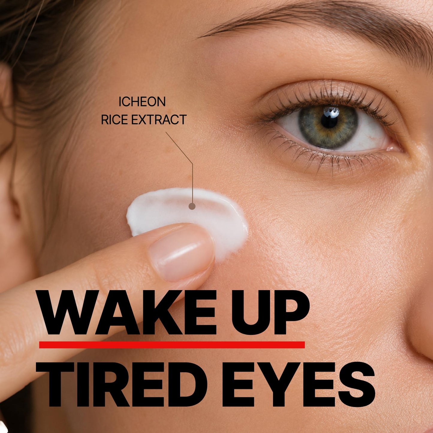 LICORNE Vegan Rice Eye Cream for Dark Circles and Puffiness - Thick Butter Texture Under Eye Care with AHA & PHA, Fragrance Free Hydration for Sensitive Skin, Large 1.01 Fl Oz (30ml)