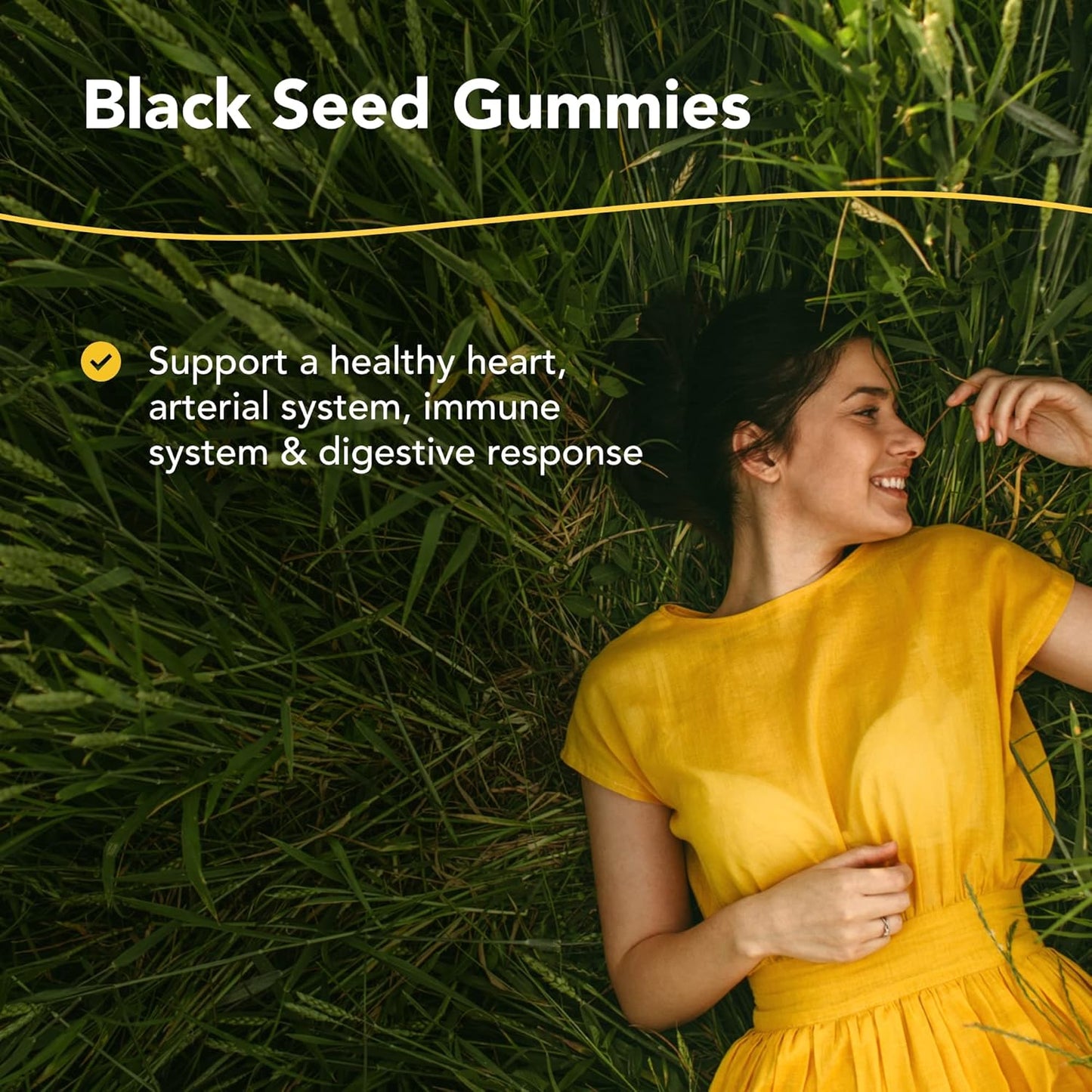 Black Seed Gummies - Pomegranate Flavor for Cardiovascular & Digestive Support | 60 Non-GMO Gummies