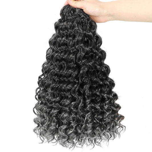 GoGo Curl Crochet Hair 18Inch 6Packs Gogo Curls Crochet Synthetic Braiding Hair Curl Crotchet Hair for Black Women (18 Inch (Pack of 6), 1B/Grey)