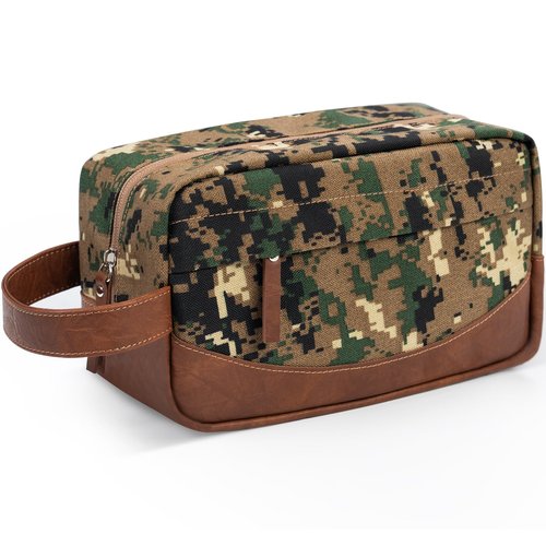 Ezday Travel Toiletry Bag for Men, Hanging Toiletry Organizer, Water Resistant Shaving Kit with Large Capacity for Travel Accessories (Camo-Green)