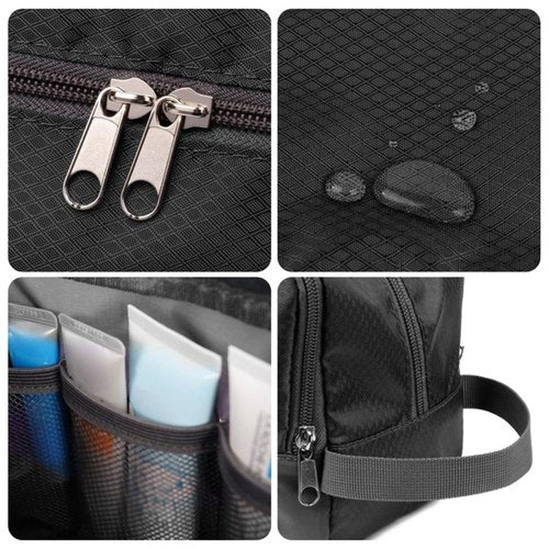 Toiletry,Shaving Bag for Men Hanging Dopp Kit Water Resistant Small for Traveling (Black)
