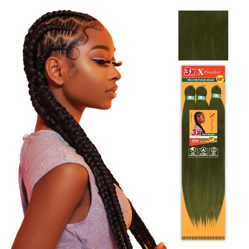 Sensationnel Xpression prestretched braiding hair - 3x xpression 58inch kanekalon fiber flame retardant smooth yaki braid - 3x x-pression 58 inch (1 pack, MARSH)