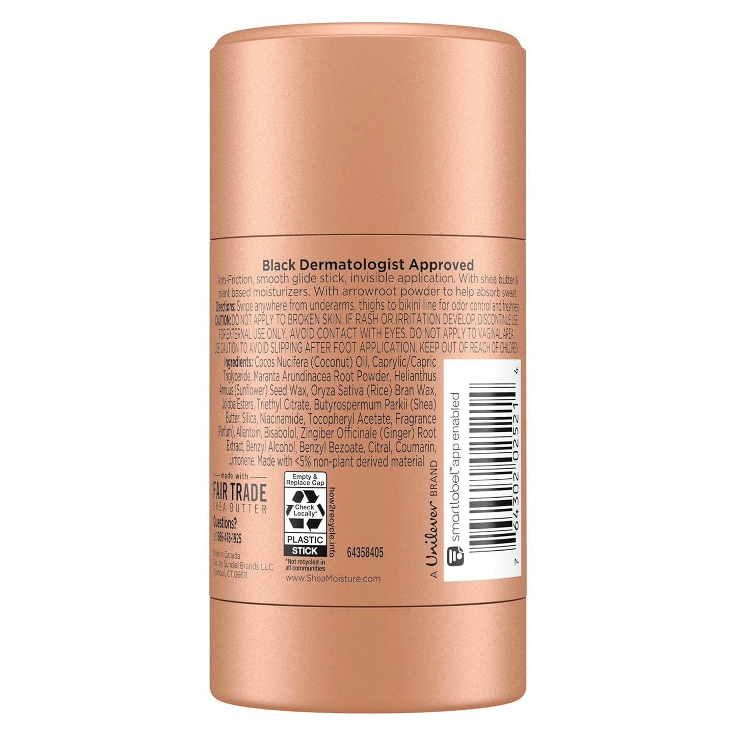 SheaMoisture Invisible Deo Stick Coconut & Hibiscus 3count Whole Body Plant Based, No Aluminum 2.6 oz