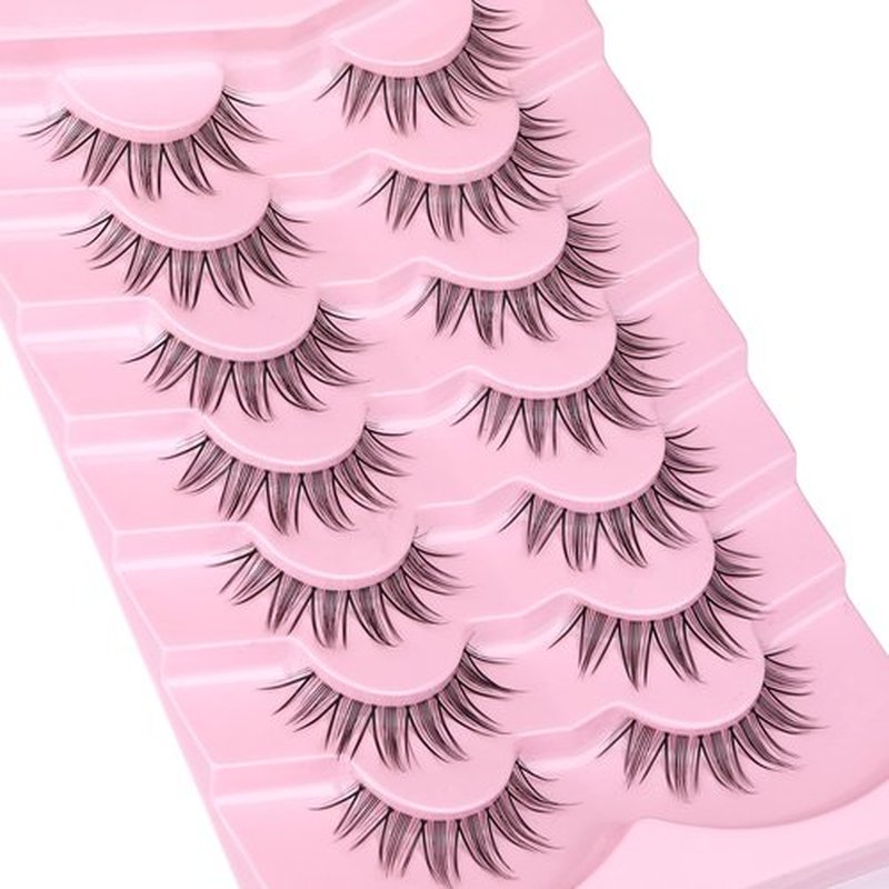 Manga Lashes Mink False Eyelashes Natural Look Wispy Anime Manhua Lashes Korean K-pop Makeup Lashes with Clear Band Spiky Girl Group Idol Fake Eyelashes Pack by EYDEVRO