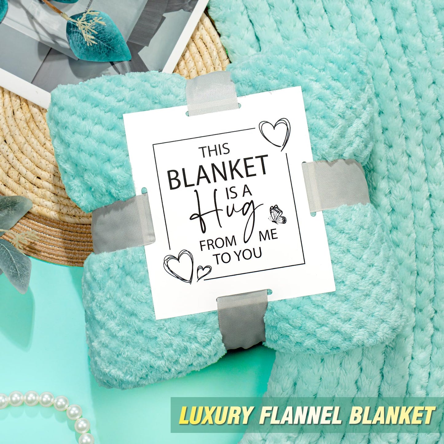HN HAIINAA Birthday Gift for Women, Get Well Soon Gifts, Unique Self Care Gifts for Her Women Wife Girlfriend, Spa Gift Basket Set with Luxury Flannel Blanket