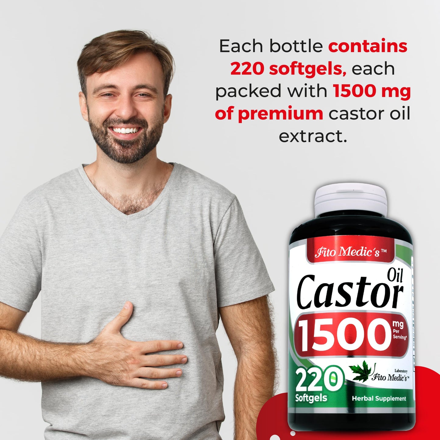 FITO MEDIC'S Lab | Castor Oil Pills |220 softgels | Castor Oil softgels | Concentrate Extract