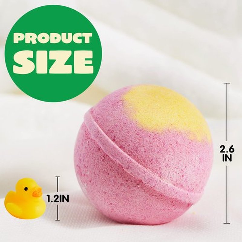 JOYIN 8 Pack Big Bath Bombs for Kids with Mochi Squishy Toy, Surprise Toy Inside, Natural Essential Oil SPA Bath Fizzies Set, Kids Safe Party Favors for Boys and Girls
