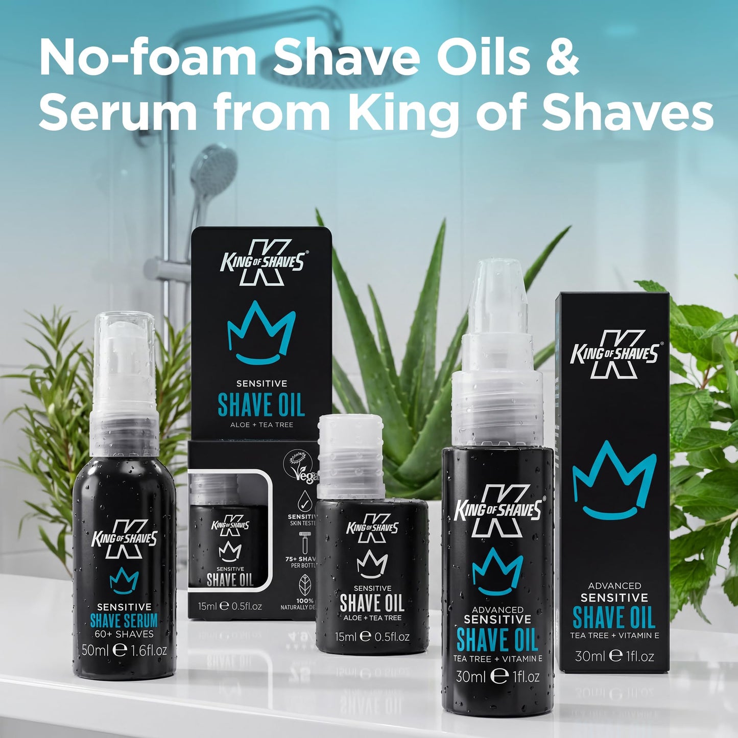 King of Shaves Advanced Sensitive Shaving Serum Gel Hybrid 4 x 1.69 fl oz