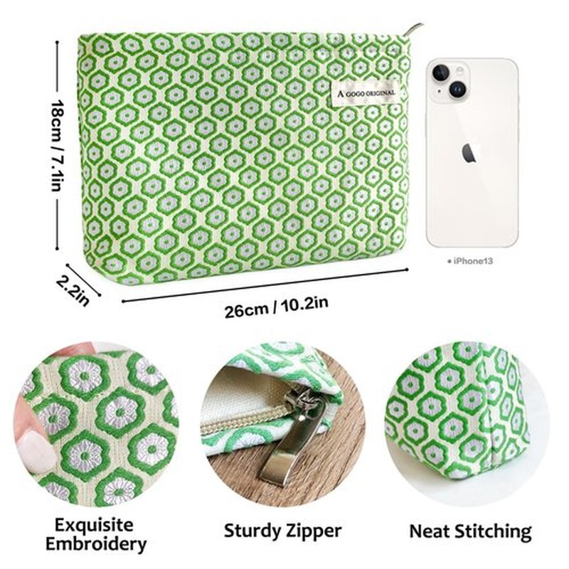 STARDW Aesthetic Cute Makeup Bag Cosmetic Bags for Women, Large Capacity Skincare Bag Travel Toiletry Bag,Makeup Organizer Bag Zipper Makeup Pouch