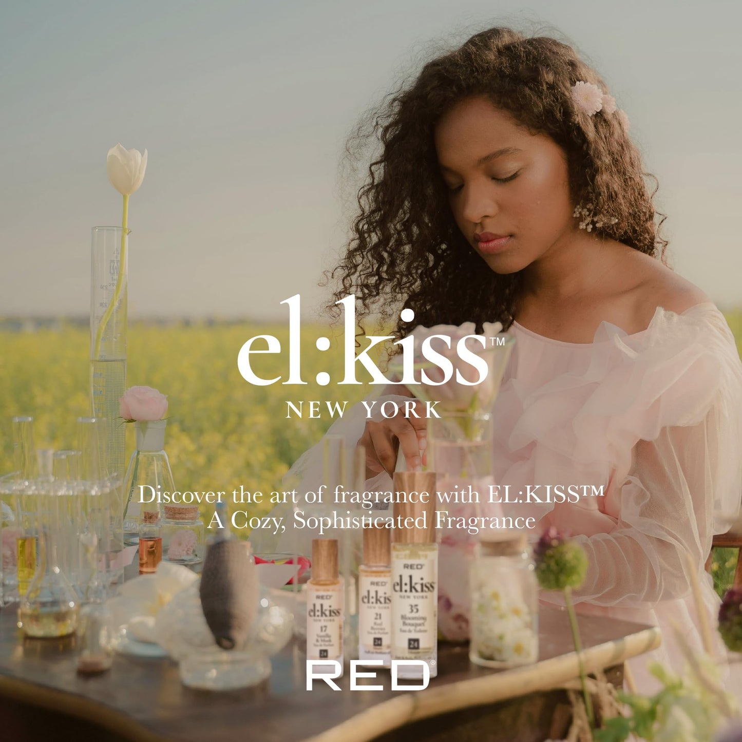EL:KISS Roll On Perfume, Vanilla Bean & Cashmere Eau de Parfum 12mL (.40 Fl Oz), Hydrating & Long-Lasting, Alcohol-Free & Mineral Oil-Free, Infused with Jojoba, Argan & Coconut Oil