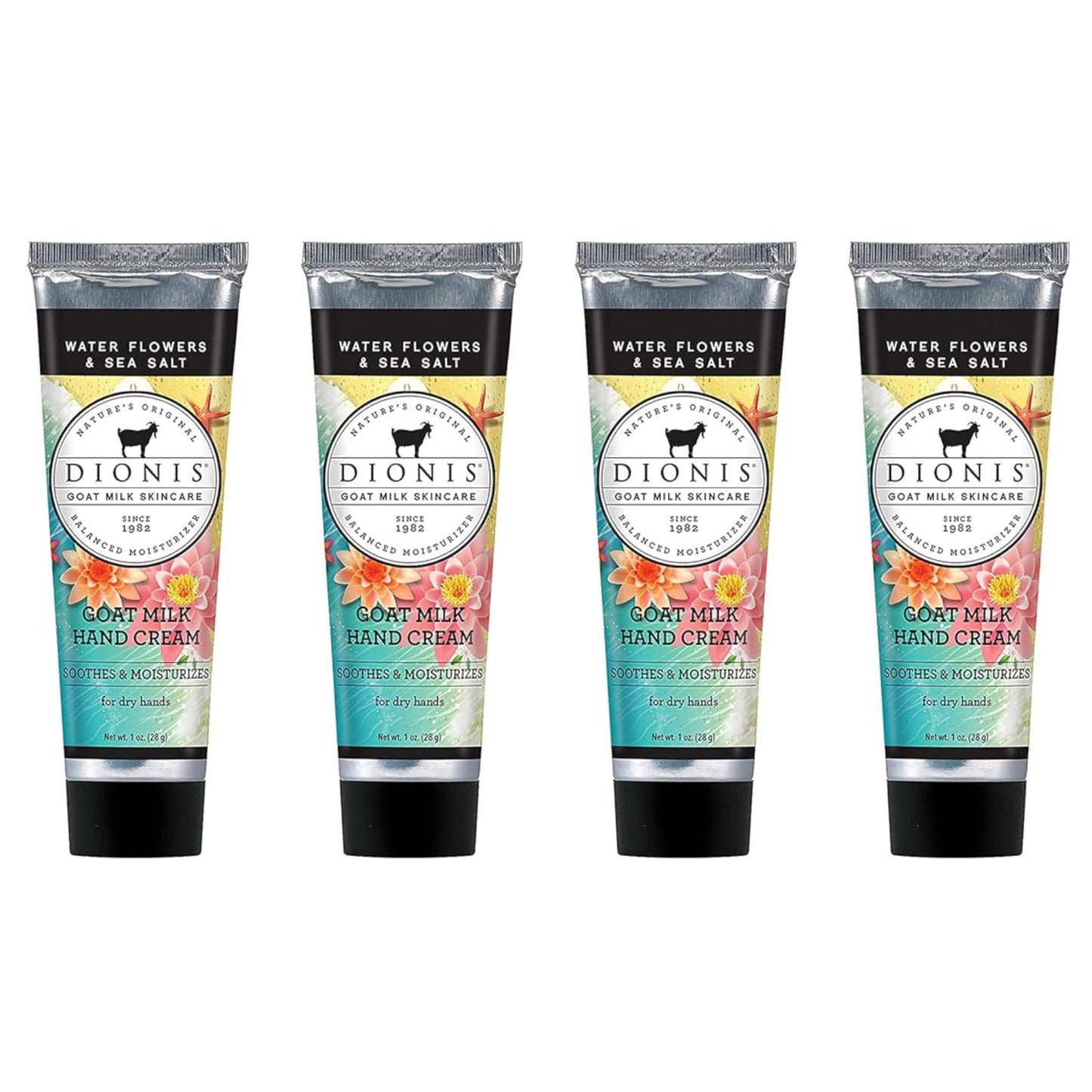 Dionis Goat Milk Hand Cream Water Flowers & Sea Salt 1 oz (Pack of 4)