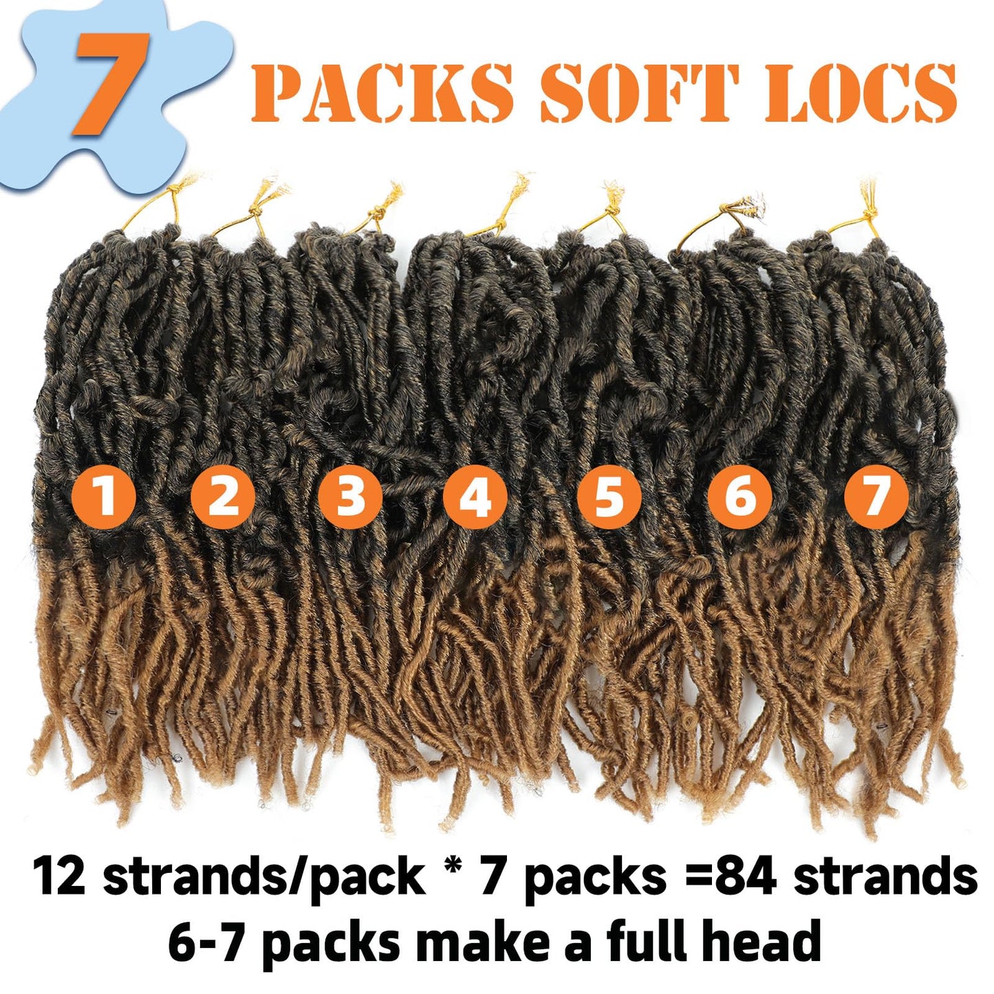 Soft Locs Crochet Hair 10 Inch 7 Packs Short Faux Locs Crochet Hair Pre Looped Crochet Locs for Black Women Butterfly Loc Hair(10inch,7packs,1B/27)
