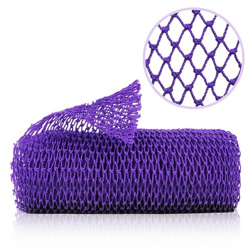 ZOCY African Net Sponge, Authentic Exfoliating Body Scrubber for Bath and Shower, Multiple Textures with Gentle Deep Exfoliating and Rich Lather for All Skins (Purple)