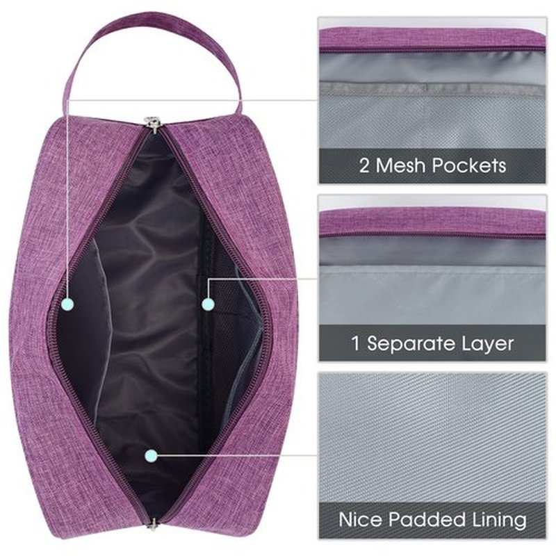 Narwey Travel Toiletry Bag for Women Traveling Dopp Kit Makeup Bag Organizer for Toiletries Accessories Cosmetics (Dark Purple)