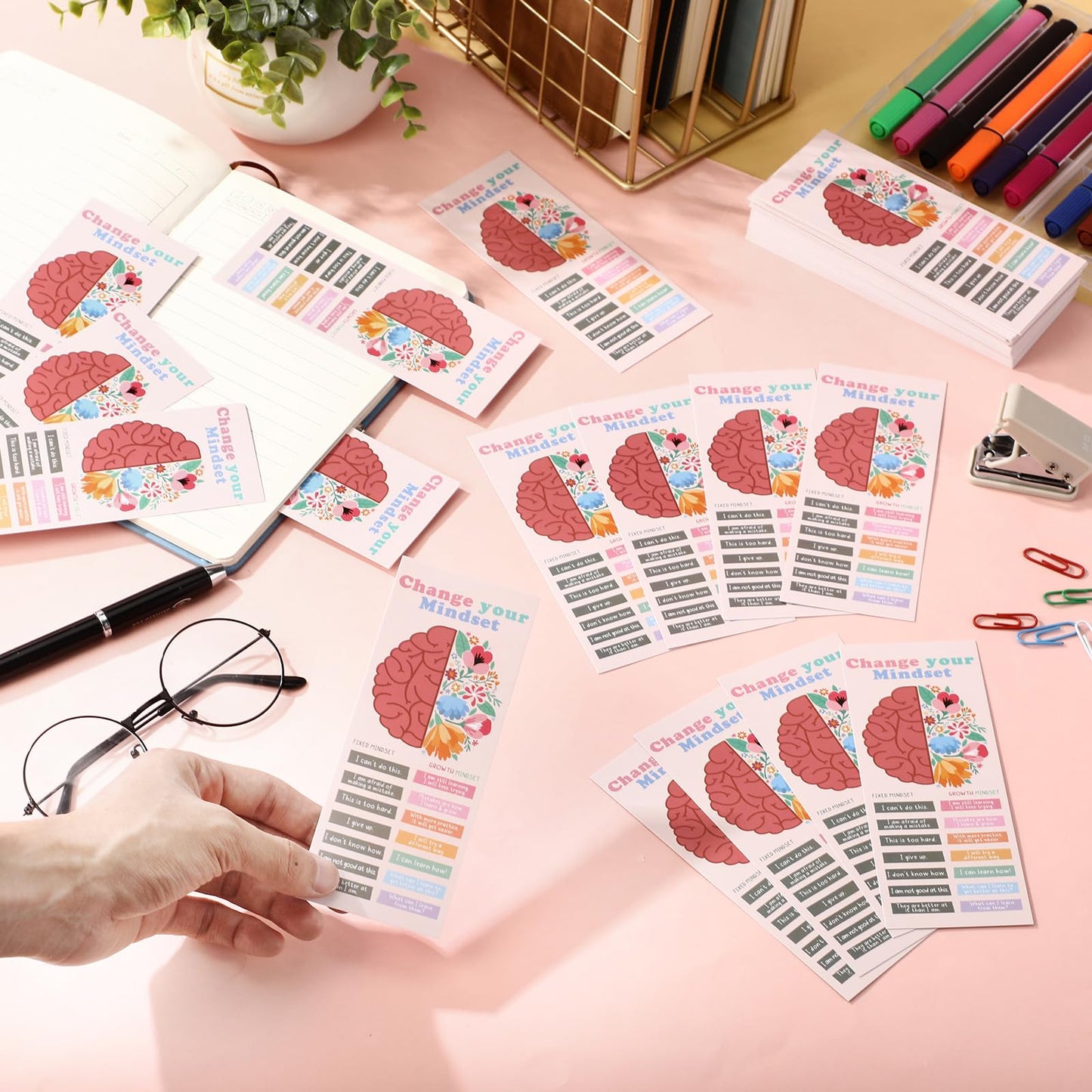 TaoBary 100 Pcs Inspirational Bookmarks for Kids Classroom Students Bulk Back to School Gifts Paper Positive Motivational Encouraging Affirmation Card from Teacher Classroom