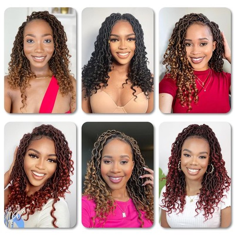 Karida Goddess Locs Crochet Hair 12 Inch, Short Faux Locs Crochet Hair 8 Packs, Crochet Goddess Locs With Curly Ends Crochet Hair for Black Women Pre Looped (12 Inch (Pack of 8), 1B#)