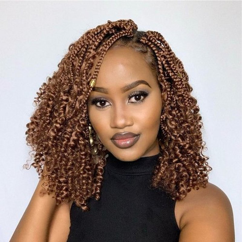 Goddess Box Braids Crochet Hair 10 Inch 8 Packs Pre-looped Bohemian Crochet Boho Box Braids With Curly Ends 3X Crochet Braids Hair for Women Synthetic Braiding Hair (10 inch, #30)