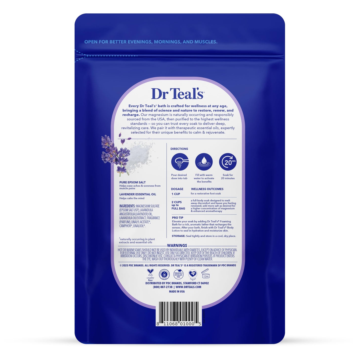 Dr Teal's Epsom Salt Soaking Solution, Soothe & Sleep, Lavender, 3lbs