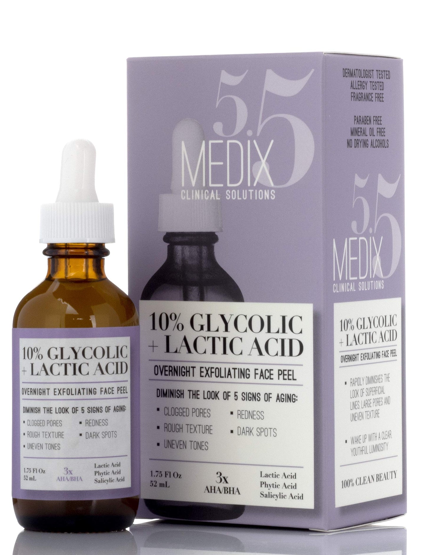 Medix 5.5 pH-Balancing Hyaluronic Acid Face Serum Collagen & Cica (Tiger Grass) Anti Aging Serum for Instant Hydration & Expression Lines Pure Hyaluronic Acid Serum For Face & Neck, 1.75 Fl Oz