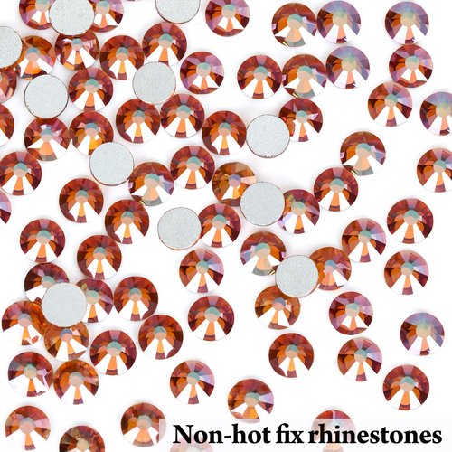 Novani Rhinestones 1440Pcs Flatback Crystal Round Loose Gemstones Glass Rhinestones for Crafts Makeup Nail Art Clothes Shoes DIY Decorations(SS20, 4.6-4.8mm,Amber)